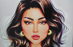 Udemy - Woman procreate portrait, cartoon logo drawing + Stickers