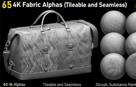 Artstation - Debox Studio - 65 4K Fabric Alphas(Tileable) - 材质