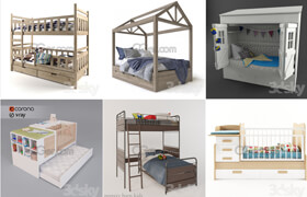 3dsky free - Childroom Bed - P3
