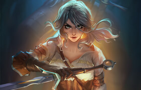 Artstation - Ciri Digital Package. Full process (26h10m), PSD, brushes, 3500x5000 image