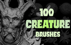 Artstation - Zbrush + Blender - 100 Creature Brush Mega Pack - zb blender 笔刷  ​