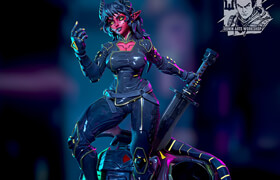 Patreon - Ronin Arts Workshop - PinUp Cyber Lynn - 3D Print Model