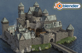 Skillshare - Blender 2.9 Creating a Medieval Castle Kitbash Modular Set by 3D Tudor Neil Bettison