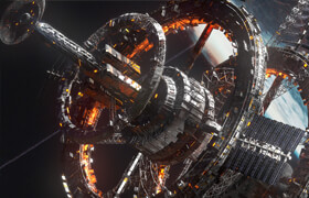 Artstation - Sci-Fi Space Station - 模型