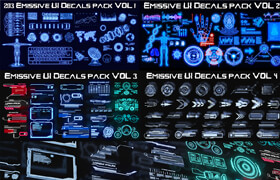 Blendermarket - Bundle! Emissive Ui Decals Pack  Png  Kpack  Decal Machine