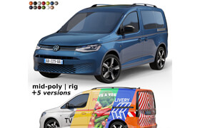 Mid-poly car Volkswagen Caddy 2022