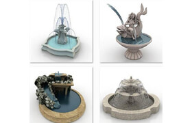 4个3D喷泉模型下载