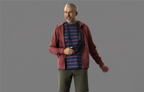 AXYZ Design - Casual Man CMan0342-HD2-O03P01-S Ready-Posed 3D Human Model (Man  Still)