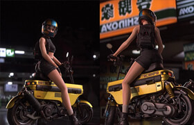 Custom Honda Motocompo scooter - 3dmodel
