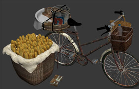 卖面包的自行车模型