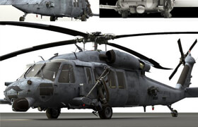 UH-40 Military Helicopter – 3D Model