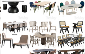 50套3dsky网站的桌椅套装模型