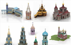 10个教堂和寺庙的模型