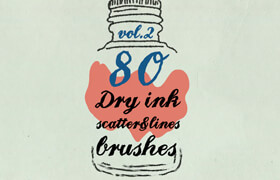Dry Ink Brushes for Adobe Illustrator vol.2 - AI矢量手绘干墨效果笔刷