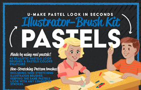 Pastels Illustrator Brush-Kit