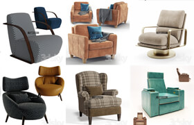 50个3dsky网站的单人椅子沙发模型