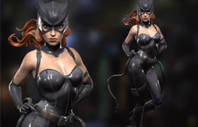 Cgtrader - Kuton Figurines - Catwoman Version 2 - 3D Print Model