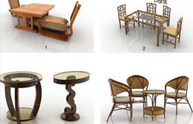 10套桌椅套装模型