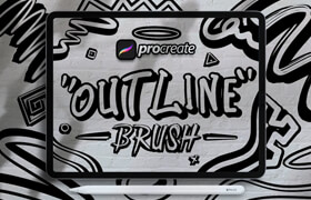 Dans Outline Lettering Brush Procreate - 笔刷