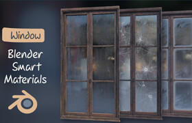 ArtStation - Blender 智能材质 - 程序化水滴灰尘裂纹的窗户