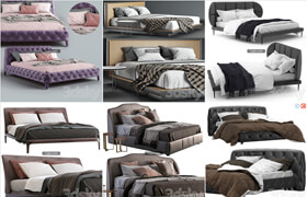 50套3dsky网站的床和床上用品模型 20231213