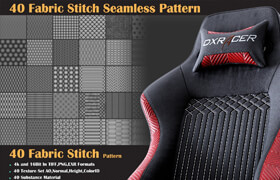 Artstation - 40 Fabric Stitch Seamless Pattern - VOL 07 - Milad Kambari - 材质贴图