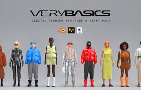 Digital Fashion VERYBASICS - VirtualWardrobe & Asset Pack (Blender & Marvelous Designer) - 模型