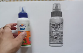 Udemy - Pencil DrawingCommon objects Fevicol Bottle drawing