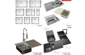4套厨房水槽模型合集