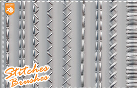 Artstation - Stitches Fabric Brushes For Blender - blender笔刷