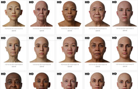 3D Scan Store - Female 42x HD Head Scans Pack 275GB