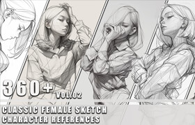 Artstation - 360+ Classic Female Sketch - Character References Vol.02