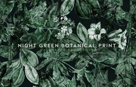 Night Green Botanical Print