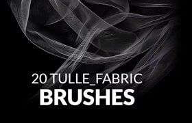 20 Flying tulle veil fabric photoshop brushes - 贴图