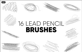 Lead Pencil Strokes Brush Set - Photoshop 笔刷
