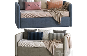 Childrens sofa bed with decorative pillows 2