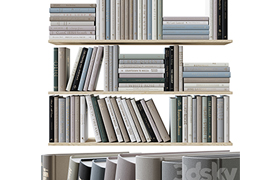 Set of books colored pastel colors