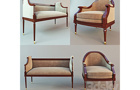 Classic armchair and stool