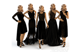 Womens evening dresses on mannequins