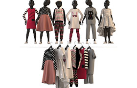 Childrens clothing on mannequins and hangers 2