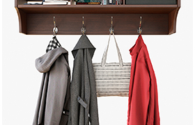 Wall Shelf With Clothes