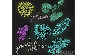 Neon sign - Monstera Good wibes