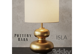 Pottery Barn ISLA CURVY Brass Table Lamp