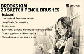Gumroad - 20 Sketch Pencil Brushes For Procreate - 笔刷