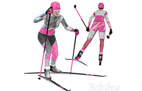 Female skier Skate skiing