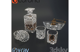 A set of crystal glassware