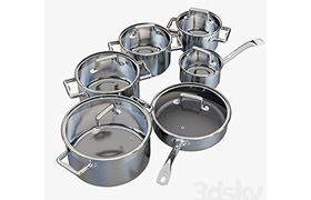 A set of stainless steel saucepans Queen Ruby Company