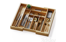 Pipishell Bamboo Expandable Drawer Organizer