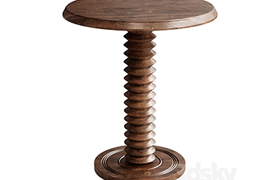 French Wood Side Table by Charles Dudouyt