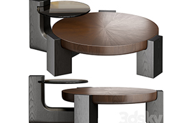 Rhuardhi Modern Round Wood Coffee